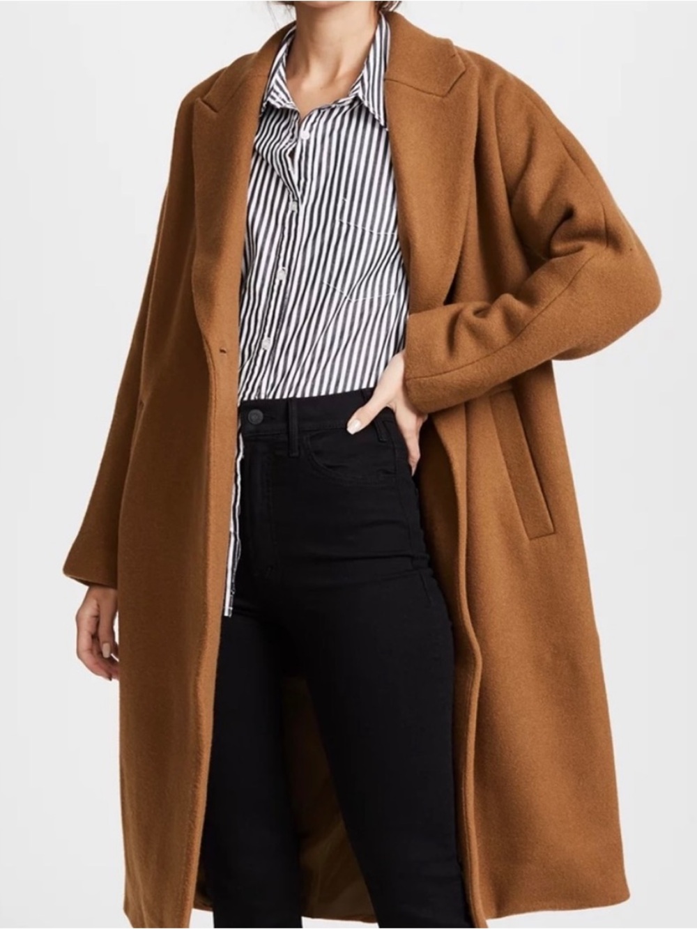 Madewell Atlas Coat Overcoat Longline Burnished Cedar Camel Tan Wool Blend 14